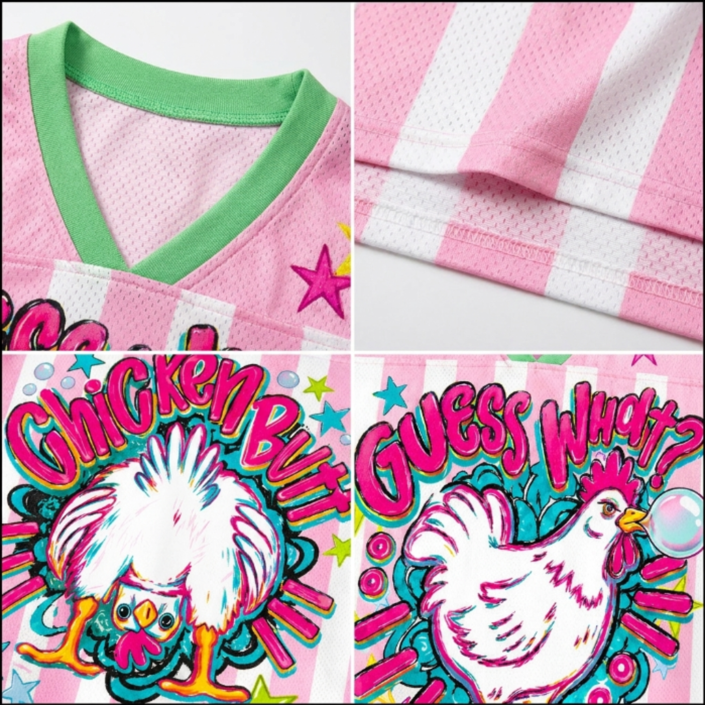 ChaoticClub Guess What Chicken Butt Bubblegum Mesh Jersey