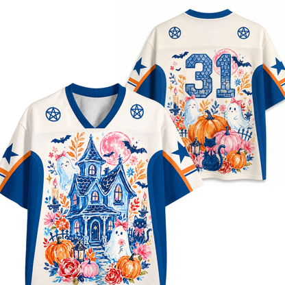 ChaoticClub Brushstroke Halloween Haunted House Mesh Jersey