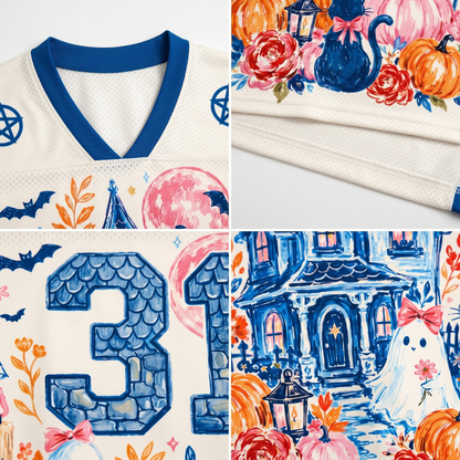 ChaoticClub Brushstroke Halloween Haunted House Mesh Jersey