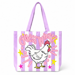 Striped Guess What Chicken Butt Tote Bag