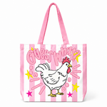 Striped Guess What Chicken Butt Tote Bag
