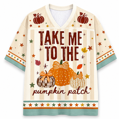 ChaoticClub Striped Fall Take Me To The Pumpkin Patch Mesh Jersey