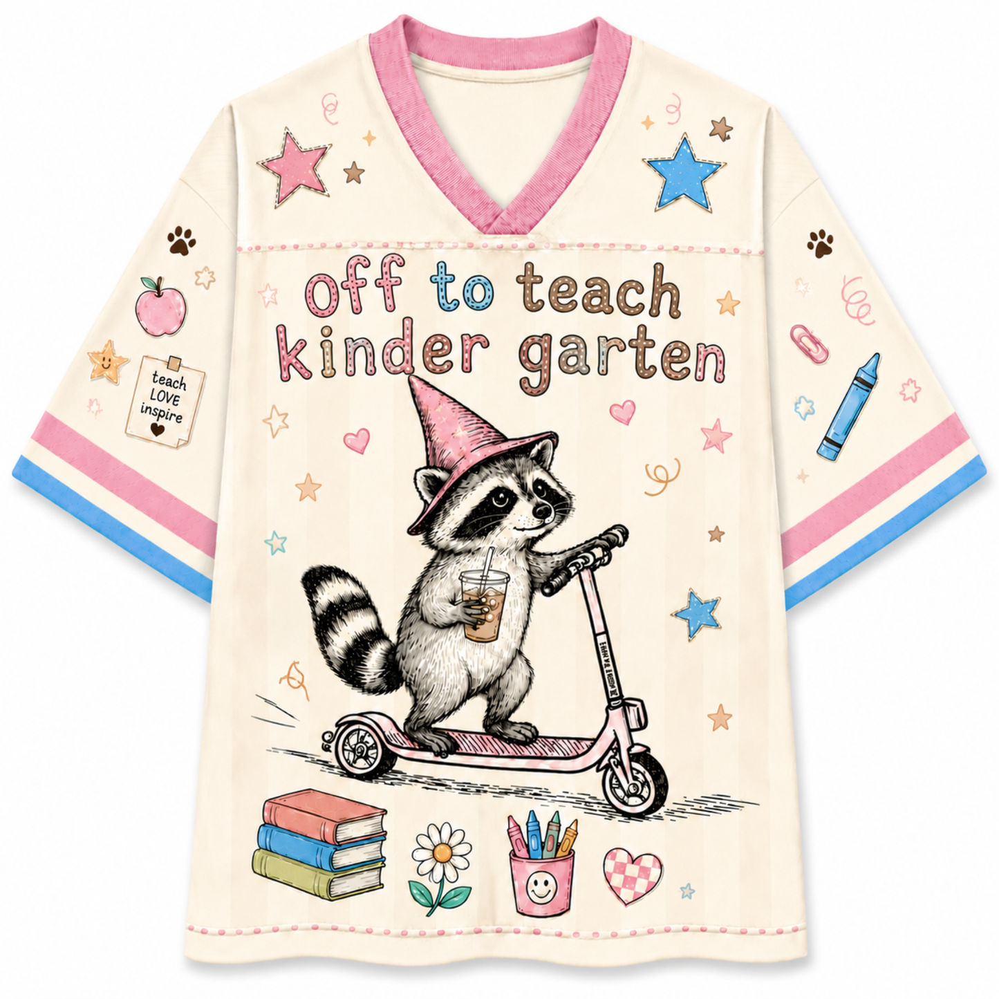 ChaoticClub Off To Teach Back to School Racoon Mesh Jersey