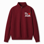 Chaotic Club Embroided Custom Teacher Name Red Apple Quarter Zip Sweatshirt