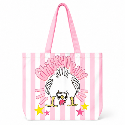 Striped Guess What Chicken Butt Tote Bag