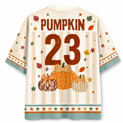 ChaoticClub Striped Fall Take Me To The Pumpkin Patch Mesh Jersey