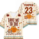 ChaoticClub Striped Fall Take Me To The Pumpkin Patch Mesh Jersey