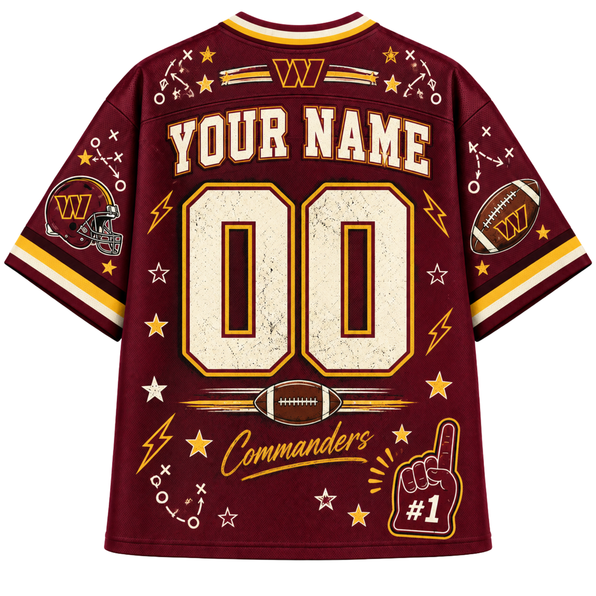 Chaotic Club Mascot Football Doodles Game Day Mesh Jersey