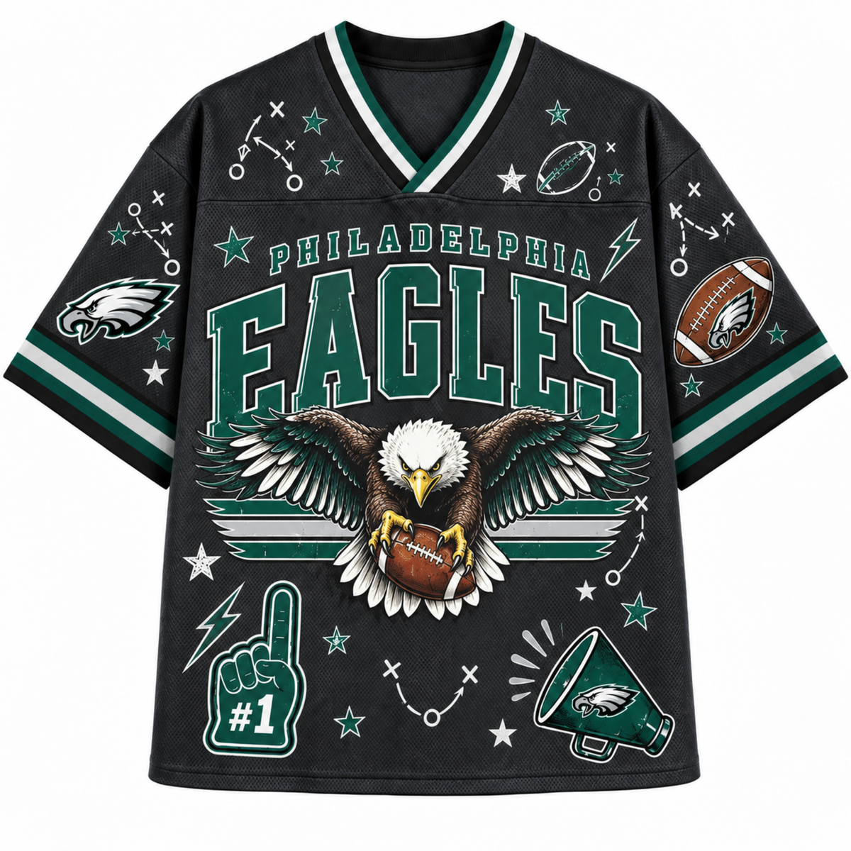 Chaotic Club Mascot Football Doodles Game Day Mesh Jersey