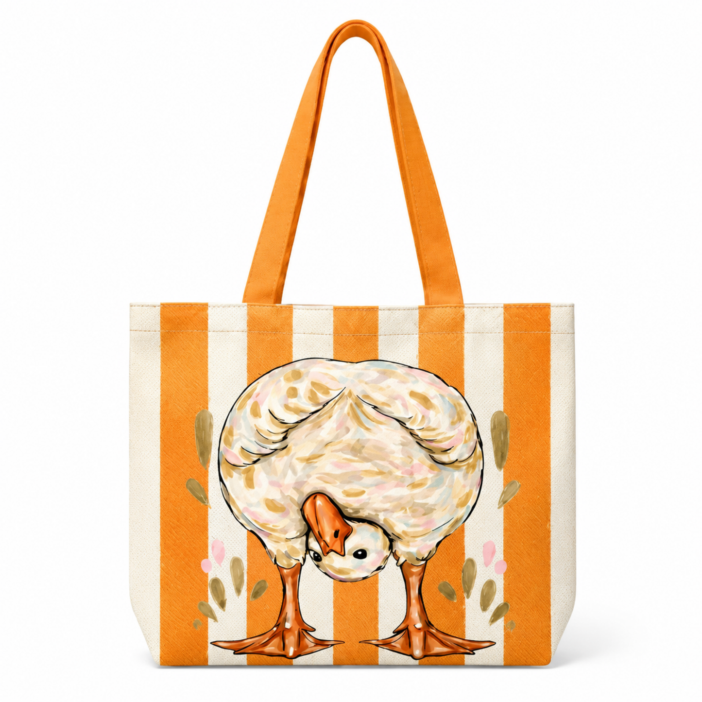 Striped Duck Duck Goose Tote Bag