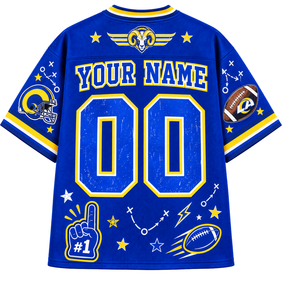 Chaotic Club Mascot Football Doodles Game Day Mesh Jersey