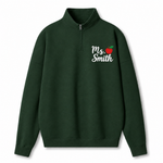 Chaotic Club Embroided Custom Teacher Name Red Apple Quarter Zip Sweatshirt