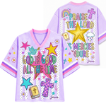 ChaoticClub Striped Preppy God is Good Christian Mesh Jersey