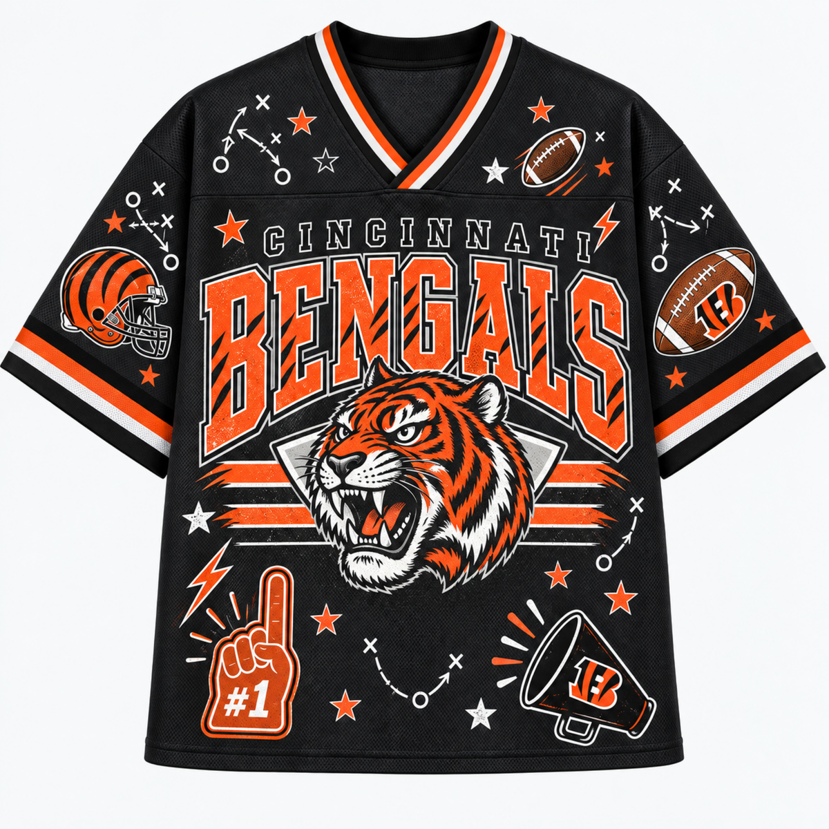 Chaotic Club Mascot Football Doodles Game Day Mesh Jersey