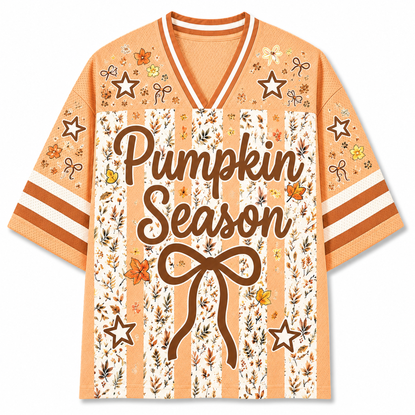 Chaotic Club Striped Fall Autumn Fall Leaves Thanksgiving Mesh Jersey