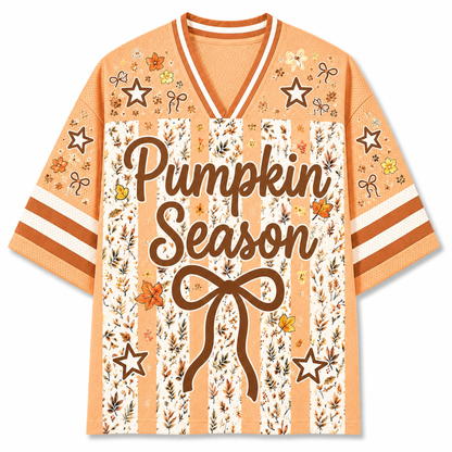 Chaotic Club Striped Fall Autumn Fall Leaves Thanksgiving Mesh Jersey