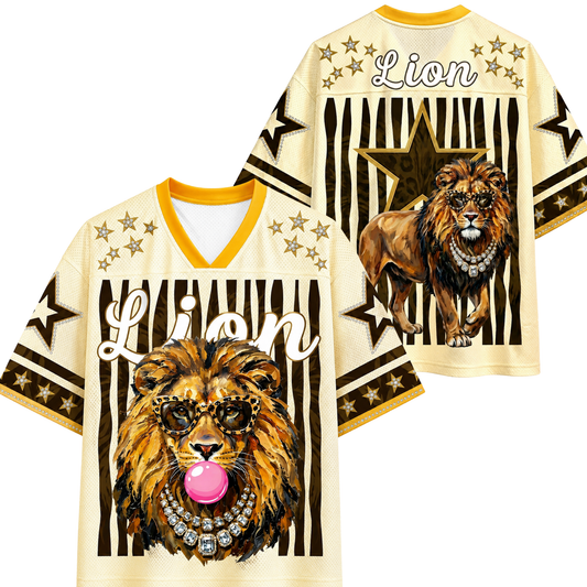 ChaoticClub Leopard Stars Lion Striped Summer Mesh Jersey