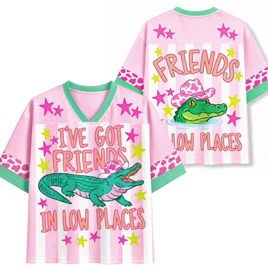 ChaoticClub Striped Gator I’ve Got Friends In Low Places Mesh Jersey