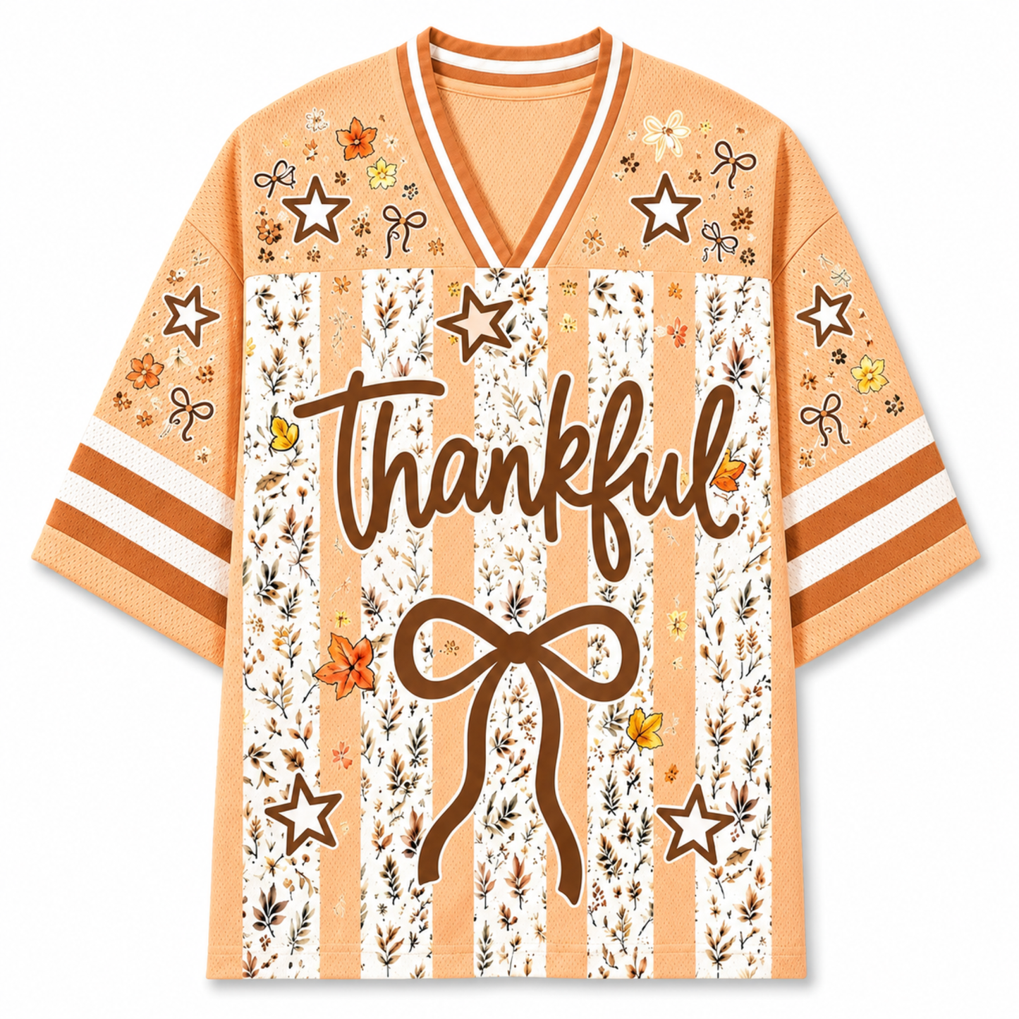 Chaotic Club Striped Fall Autumn Fall Leaves Thanksgiving Mesh Jersey