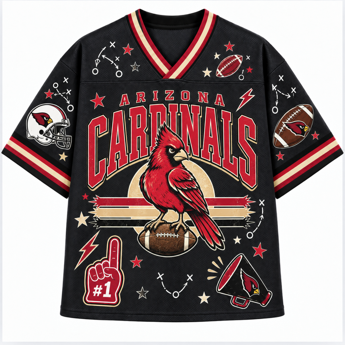 Chaotic Club Mascot Football Doodles Game Day Mesh Jersey