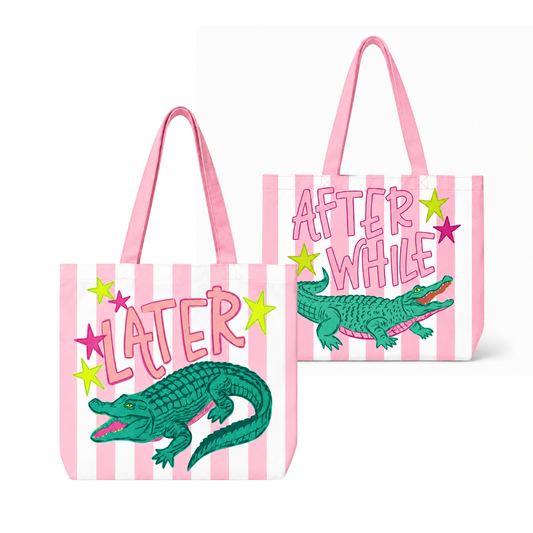 Striped Later Gator Summer After Tote Bag