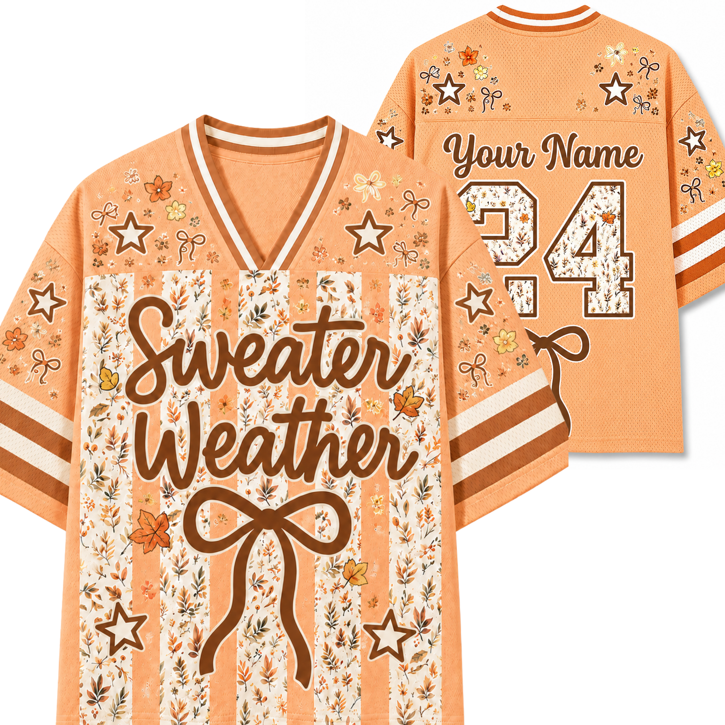 Chaotic Club Striped Fall Autumn Fall Leaves Thanksgiving Mesh Jersey