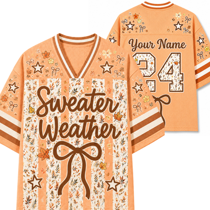 Chaotic Club Striped Fall Autumn Fall Leaves Thanksgiving Mesh Jersey