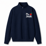 Chaotic Club Embroided Custom Teacher Name Red Apple Quarter Zip Sweatshirt