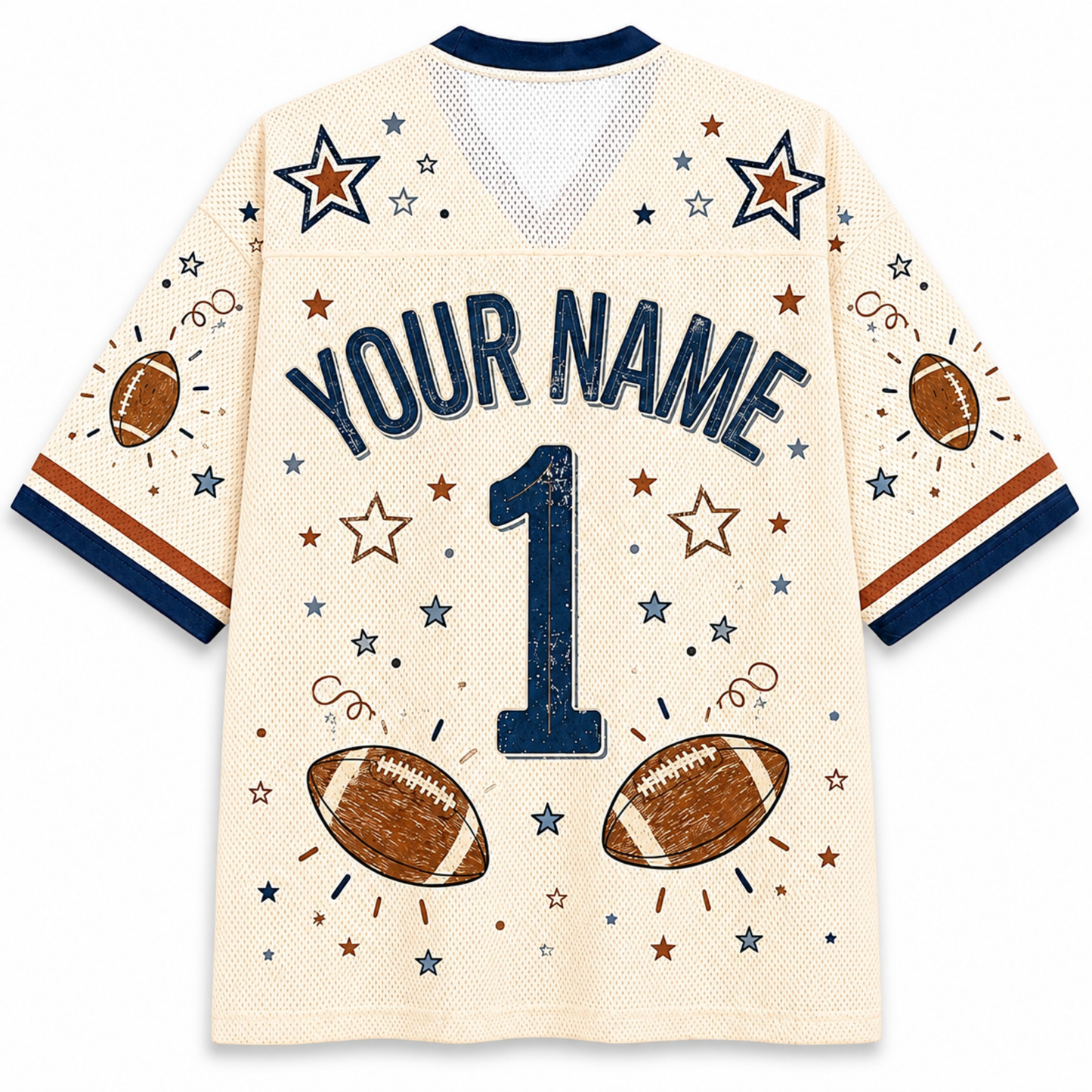 Chaotic Club Vintage Stripes Football Mom Mesh Jersey