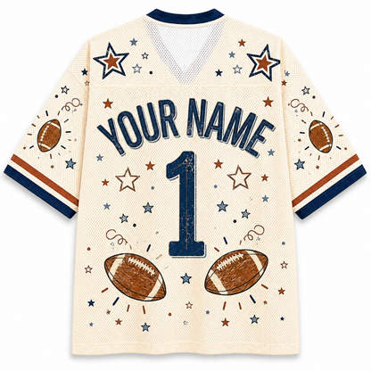 Chaotic Club Vintage Stripes Football Mom Mesh Jersey