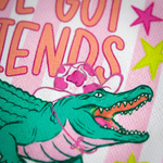 ChaoticClub Striped Gator I’ve Got Friends In Low Places Mesh Jersey - Button & Collar Close Up