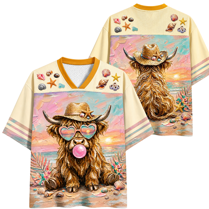ChaoticClub Highland Cow Bubble Summer Mesh Jersey