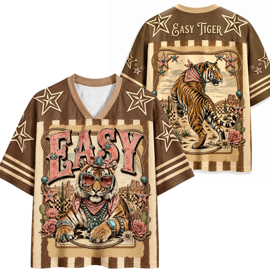 ChaoticClub Cowgirl Animal Easy Tiger Mesh Jersey