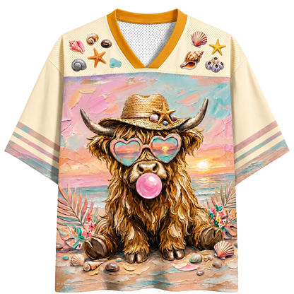 ChaoticClub Highland Cow Bubble Summer Mesh Jersey