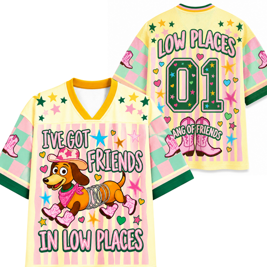 ChaoticClub I've Got Friends In Low Place Dachshund Mesh Jersey