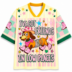 ChaoticClub I've Got Friends In Low Place Dachshund Mesh Jersey - Back View Design
