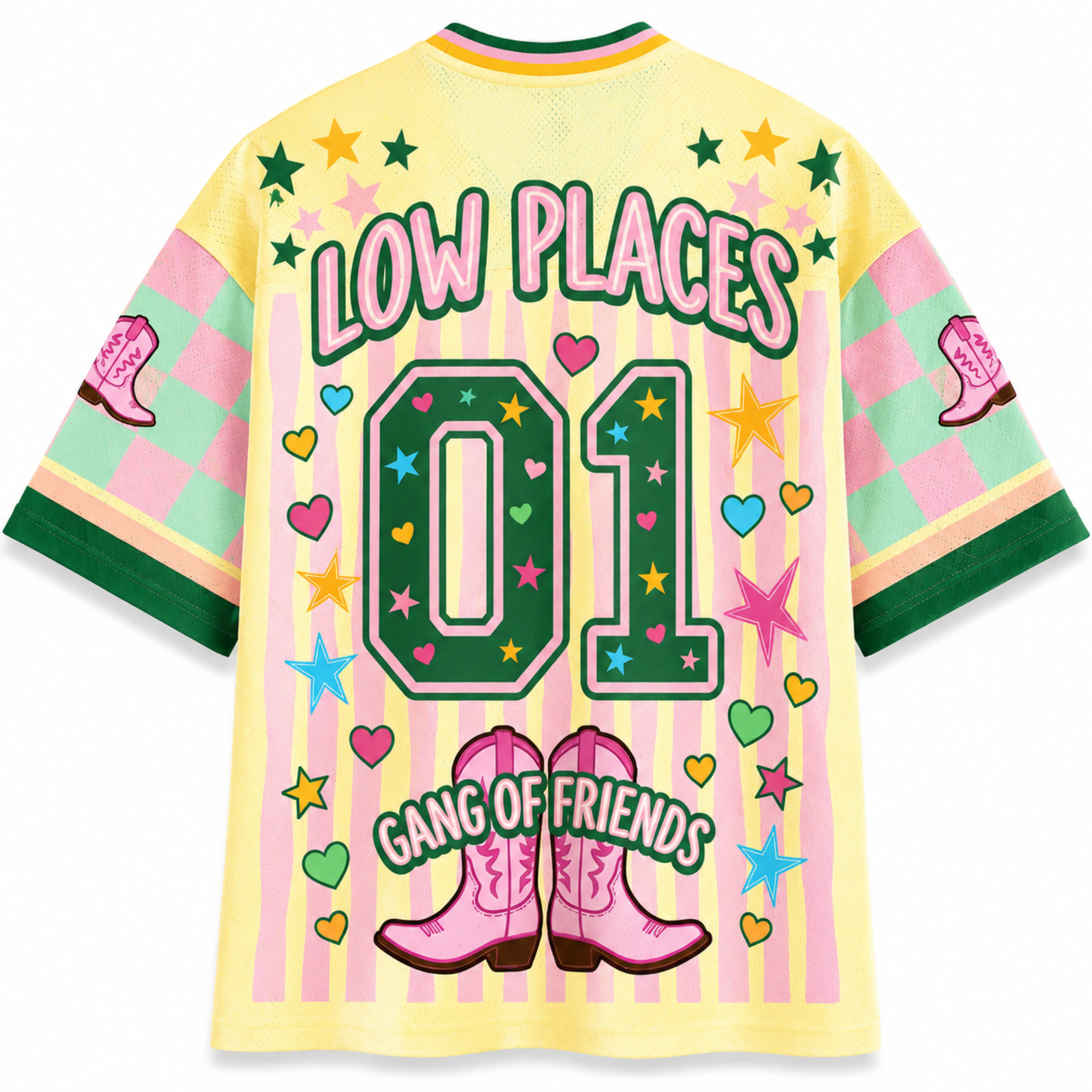ChaoticClub I've Got Friends In Low Place Dachshund Mesh Jersey - Lifestyle On Model