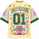 ChaoticClub I've Got Friends In Low Place Dachshund Mesh Jersey - Lifestyle On Model