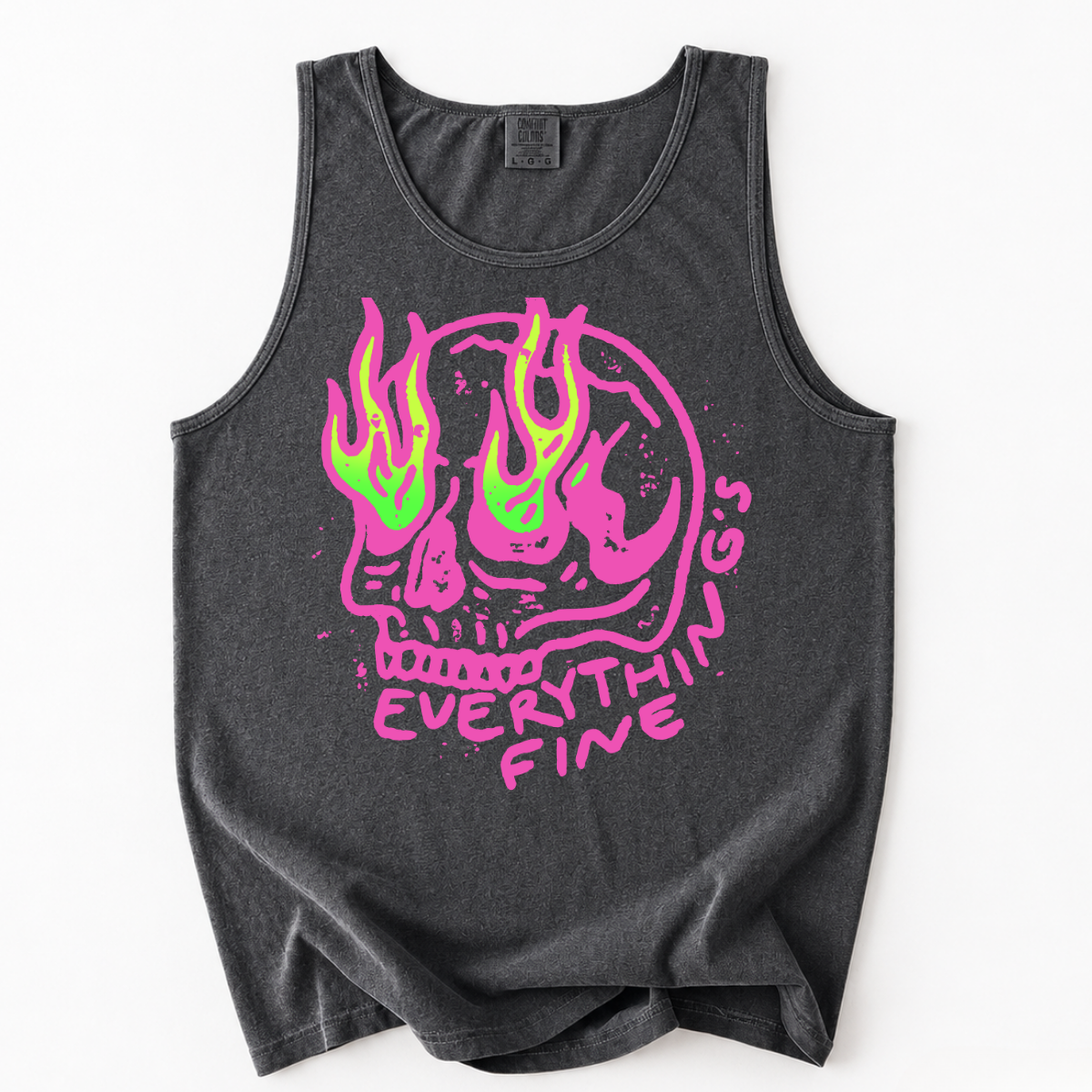 ChaoticClub Everything Is Fine Skull Tank Top