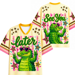 ChaoticClub Funny Later Brushstroke Striped Leopard Mesh Jersey