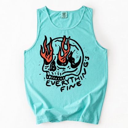 ChaoticClub Everything Is Fine Skull Tank Top