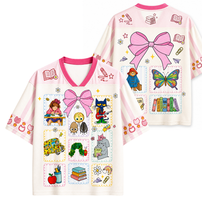 ChaoticClub Children Books Characters Back To School Mesh Jersey