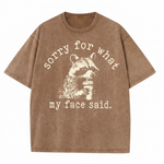 ChaoticClub Sorry For What My Face Said Washed T-Shirt