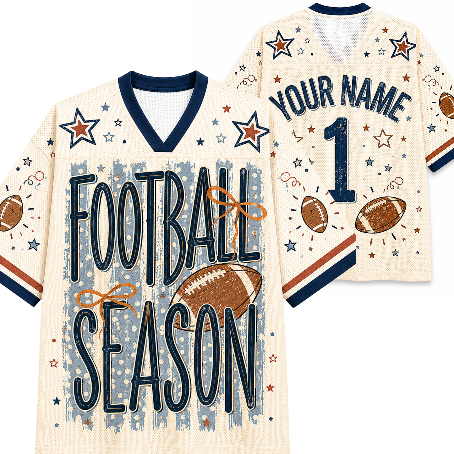 Chaotic Club Vintage Stripes Football Mom Mesh Jersey