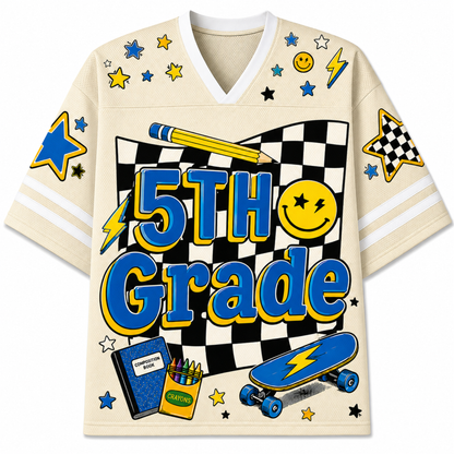 ChaoticClub Cool Skateboard Lightning Smiley Mesh Jersey