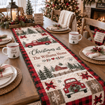 Chaotic Club Farmhouse Christmas Quilted Table Runner