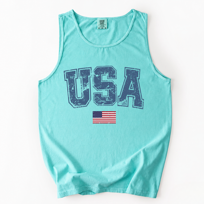 ChaoticClub Vintage USA Flag Tank Top