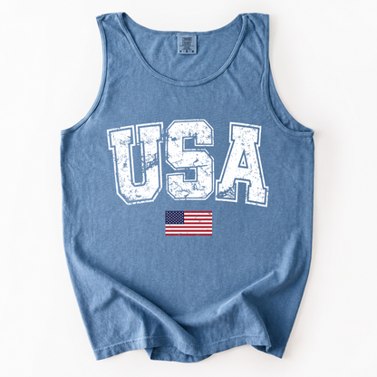 ChaoticClub Vintage USA Flag Tank Top