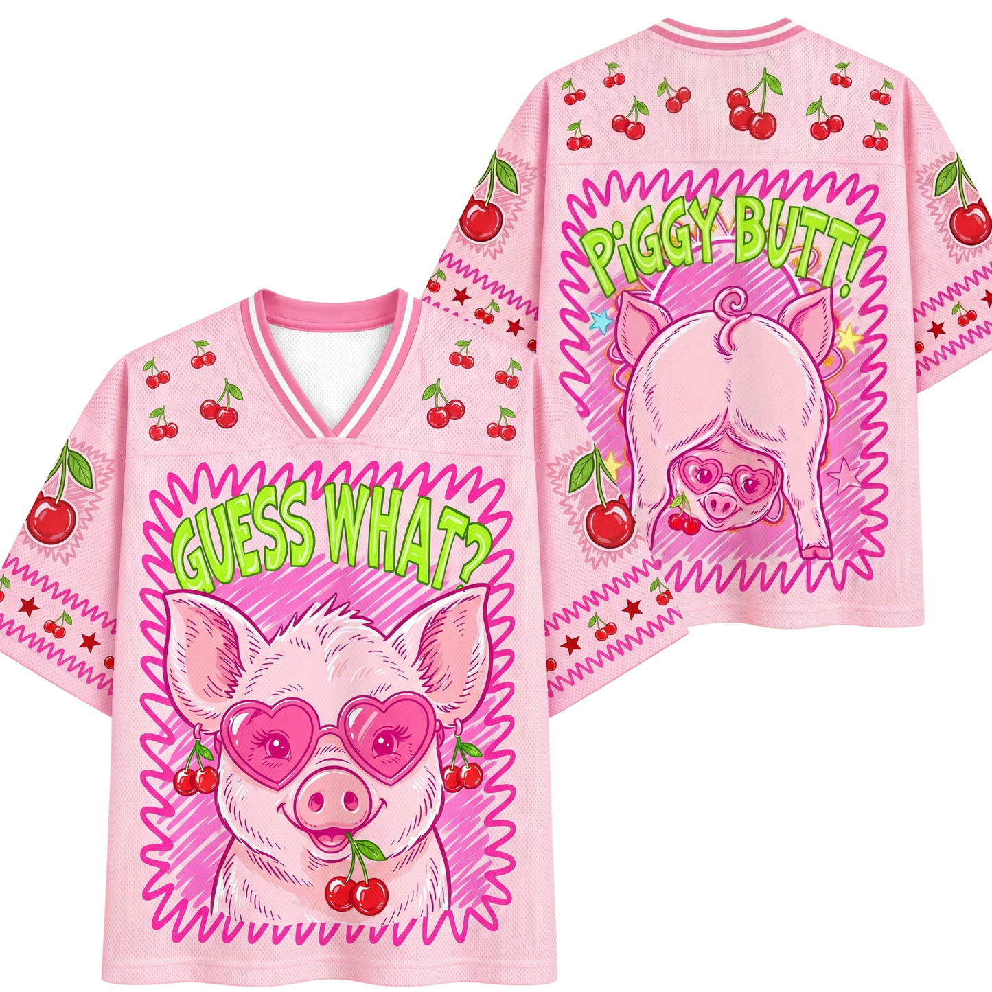 ChaoticClub Guess What Piggy Butt Summer Mesh Jersey