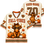 ChaoticClub Highland Cow Fall Bow Brushstroke Mesh Jersey